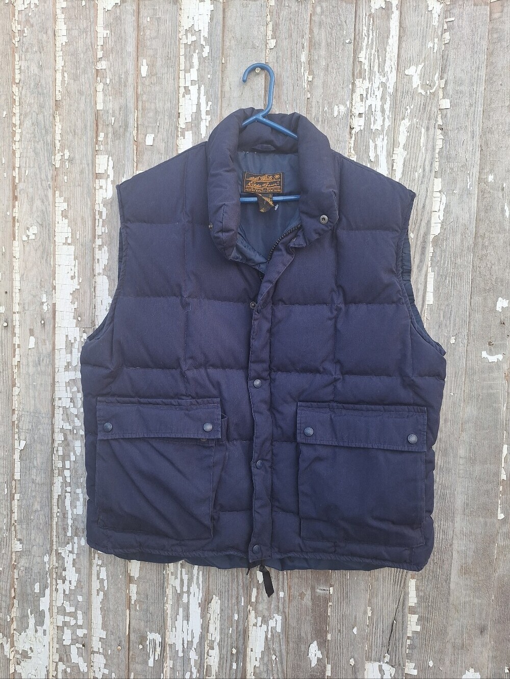 Vintage Eddie Bauer Goose Down Puffer Vest, Mens XL, Navy